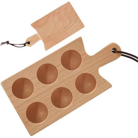 Boîte à œufs en bois empilable  Organisateur pour plateau à œufs  Comptoir à œufs  Solution de rangement polyvalente élégante en bois avec poignée et corde à placer, parfaite pour les huos (1/5)
