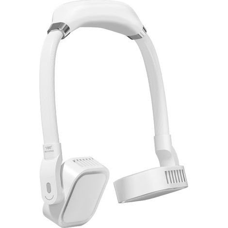 Mini ventilateur USB d'été, portable, carré, sans pales, à suspendre autour du cou (blanc) (1/3)