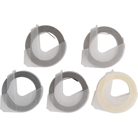 5 Pièces Ruban Gaufrage Manuel 3D Décoratif DIY PVC Étiqueteuse 9mm 3mètres (1/5)