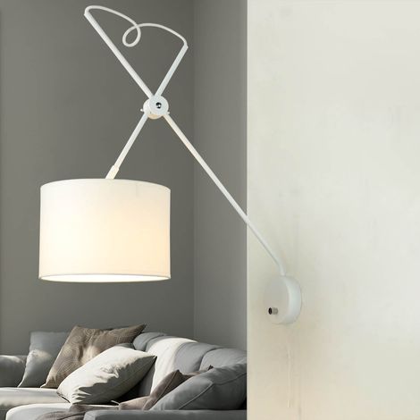 Loft Wandleuchte mit Schalter VIPER flexibel in Weiß