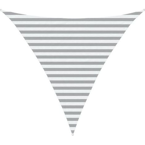 Voile d'ombrage gris clair et blanche, 3 x 3 x 3 mètres (1/5)