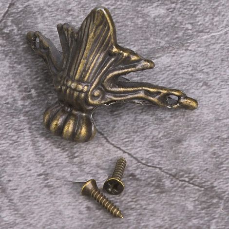 10 pieds de meubles vintage, pieds décoratifs, pieds de tiroir, pieds de tiroir en alliage de zinc, pieds de tiroir en bois, quincaillerie pour pieds de meubles, protecteur d'angle de jambe en laiton  (1/5)