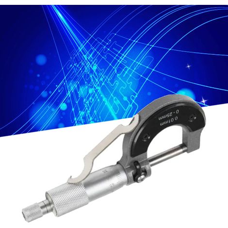 Micromètre de 0 à 25 mm, précision de 0,01, avec protection thermique et poignée ergonomique. (1/5)
