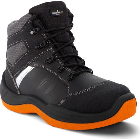 Chaussures de sécurité montantes mixtes semelle non marquante spécial enrobage et goudronnage GASTON MILLE TARMIL S2PL HRO Noir 45