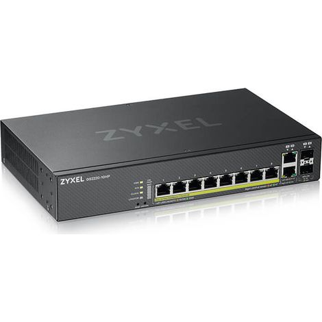 Zyxel GS2220-10HP-EU0101F switch di rete Gestito L2 Gigabit Ethernet (10/100/1000) Supporto Power over Ethernet (PoE) Nero (1/4)