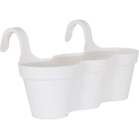 artevasi – Jardinière de balcon CAPRI TRIPLE à suspendre – Blanc, plastique, L 54 x P 30,5 x H 28 cm