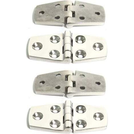 （38x76mm） ，Lot de 4 charnières de Porte en Acier Inoxydable 316 Marin Durable pour Bateau, Yacht, Camping-Car, Caravane