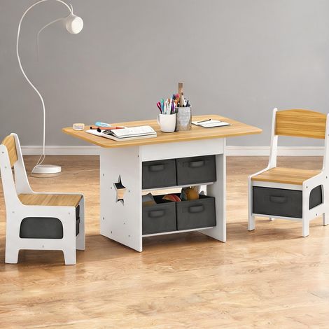 Ensemble table et chaises enfant madeira e Branco 80 x 48 x 49 cm (1/5)