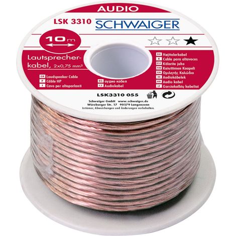 Schwaiger LSK3410 10 Meter 0,75mm Transparentes Lautsprecherkabel (1/3)