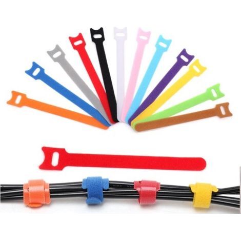 100 Pièces Attache Cable, 15cm Réutilisable Serre Cable en Nylon, Reglable Sangles Câbles pour Cordes et Gestion des Câbles (12 Couleurs)Couleur aléatoire (1/4)