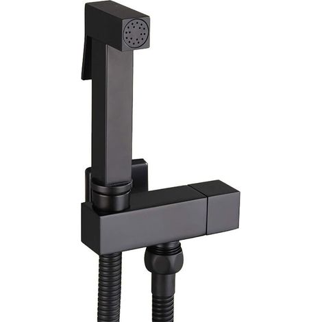 Douchette pour robinet,Kit de pulvérisateur de toilettes, pulvérisateur de bidet à main en laiton noir, pulvérisateur de bidet mural, kit complet de pulvérisateur de toilettes pour le nettoya,de DEBUN