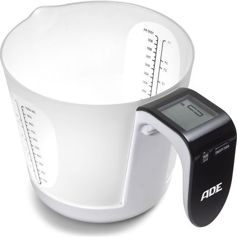 ADE Franca Küchenwaage mit Messbecher, bis 3 kg, 1 l, 20,5 x 14,5 cm (1/2)