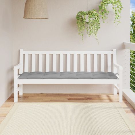 Cojín de banco de jardín tela Oxford gris 180x50x7 cm (1/5)
