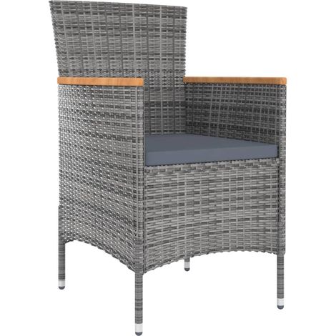 Maison Exclusive - Sedie da Pranzo da Giardino 4 pz in Polyrattan Grigio