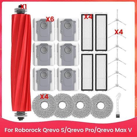 Pour Qrevo S/Qrevo Pro/Qrevo Max V Main Side Brosse HEPA Filtre Serpillière Cloth Dust Bags pièce détachée (1/5)