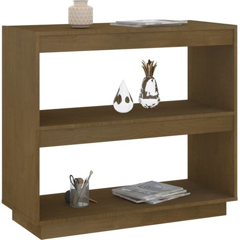 Bibliothèque Marron miel 80x35x71 Bois de pin massif (1/5)
