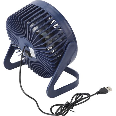 Kleiner, tragbarer und wiederaufladbarer USB-Tischventilator mit 2 einstellbaren Geschwindigkeiten, blau, 15 cm (6 Zoll) Durchmesser, für Studentenwohnheime und den Einsatz im Freien. (1/5)