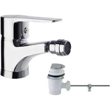Miscelatore per bidet in titanio con scarico a scomparsa in ABS