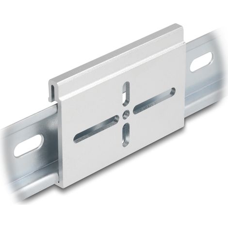Delock Clip de montaje de aluminio para carril DIN 70,0 x 47,8 mm plateado