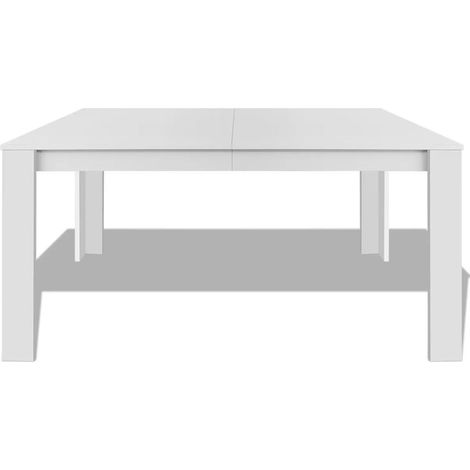 Table à manger rectangulaire bois blanc Dimer 140cm (1/4)