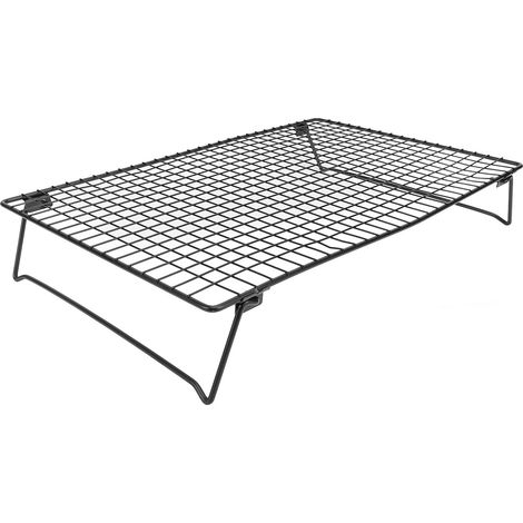 Grille de refroidissement pliable et multifonctionnelle en fil d'acier au carbone noir pour la cuisson des biscuits. (1/5)