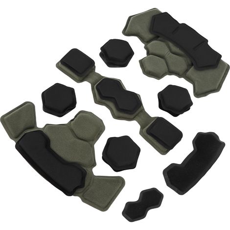 Kit de rembourrage pour casque, coussin en mousse à mémoire de forme, tapis de protection universel pour moto, vélo et vélo, imperméable, vert olive (1/5)