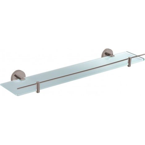 Etagère de douche murale COLORADO avec rail en laiton métal gris poli 60 cm (1/2)