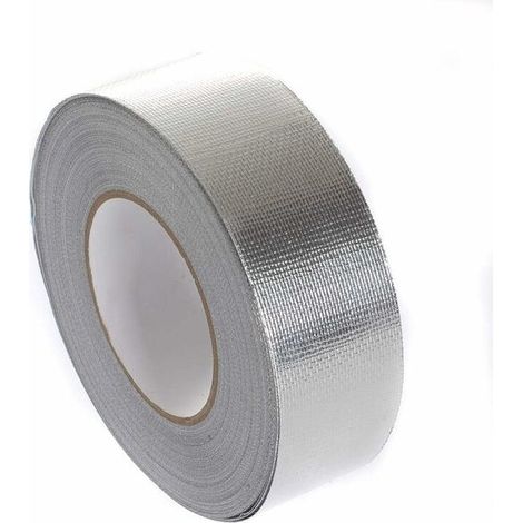 Nastro adesivo in alluminio rinforzato 50 mm x 5 m, striscia sigillante in alluminio, nastro sigillante + rinforzo in fibra di vetro (1/4)