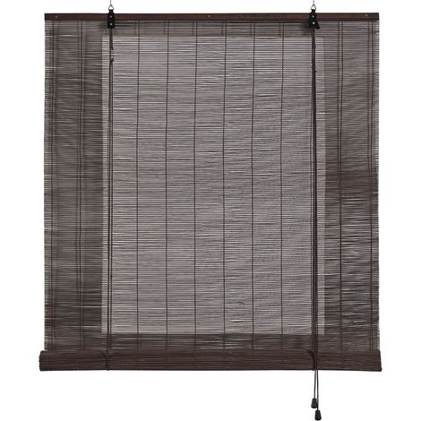 Estor enrollable bambú ocre wengue 150 x 175 cm (1/4)
