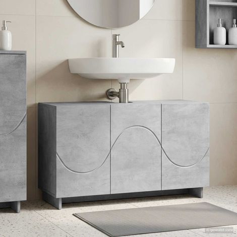 vidaXL Meuble de salle de bain Gris béton 101 x 41 x 58 cm (1/5)