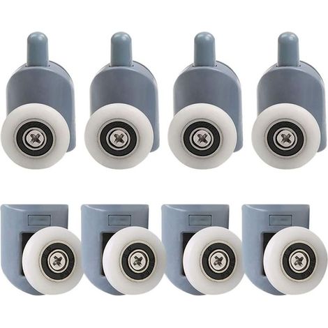 Roulettes Pour Porte De Douche - 23 mm - Pour Verre 5-6 mm - Salle De Bain Cabine Douche - 8 Pièces (1/5)