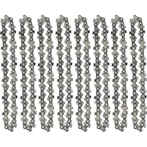 Lot de 8 mini chaînes de tronçonneuse en acier de 4 pouces pour scie électrique d'élagage -- (1/5)