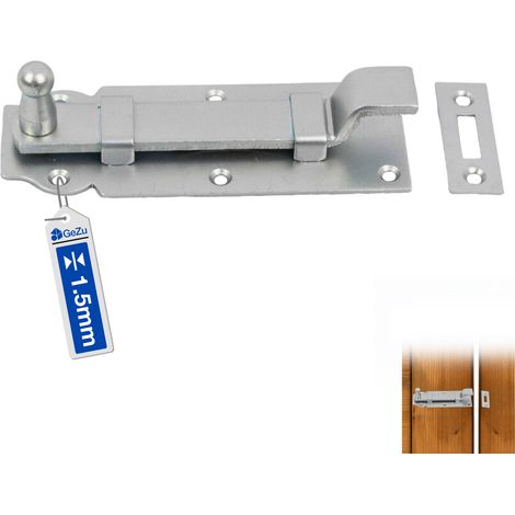Verrous porte‑cadenas 120 x 45 mm – Électro‑galvanisés (galvanoplastie) – Targettes de porte blindée avec pêne coulissant – Loquets robustes pour fermeture sécurisée – Verrou baionnette – GeZu Impex (1/5)
