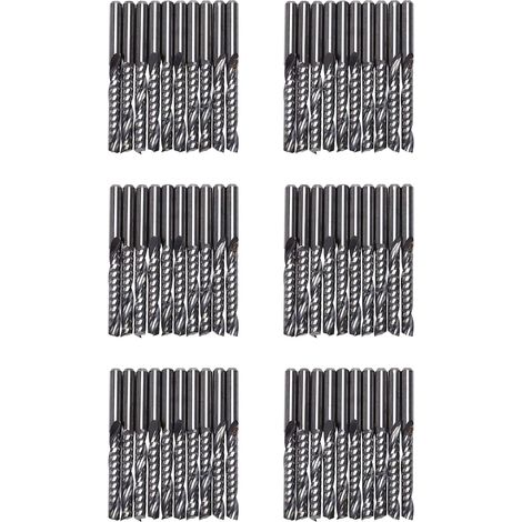 60 Pièces Bits de Routeur Cnc 3.175 x 22 mm Simple Flûte Carbure En Spirale Cnc Bits de Fraise Fraise (1/5)
