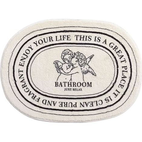 Tapis de bain ovale antidérapant Angel - 40 x 60 cm