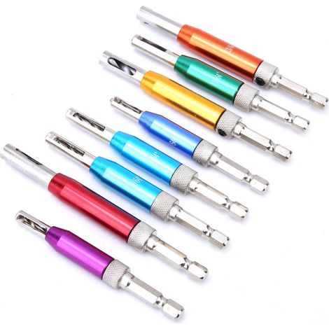 8 pièces Perforateur pour charnières de porte et fenêtre avec poinçon central et clé hexagonale (1/5)