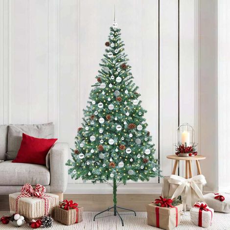 Künstlicher Weihnachtsbaum Grün 210 cm PVC und Stahl vidaXL