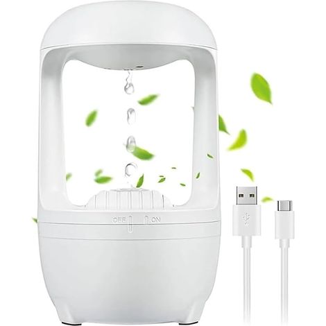 Humidificateur froid à ultrasons - Brume avec refoulement de pulvérisation anti-gravité + design d'éclairage unique, mini humidificateur 4 heures d'arrêt, l'adaptateur doit prendre en charge 5 V-2 A (1/5)