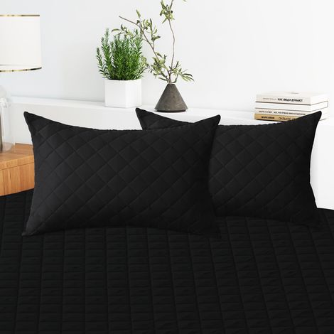 Protège Oreiller Imperméable 50x80 Cm, Protege Oreiller Lot De 2, Hypoallergéniques, Respirant Et Silencieux, Anti Acarien, Anti Tâches, Bactérien, Lavable en Machine, Noir (1/5)