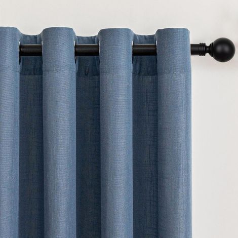 Rideau Grisbleu 140x245cm Rideaux Voilage Salon Moderne Opaque Lumière Douce Translucides et Draperies Intérieurs à Oeillets Décorati Chambre Adult Enfant Fenêtre Coucher Dressing Boheme 2pcs (1/5)