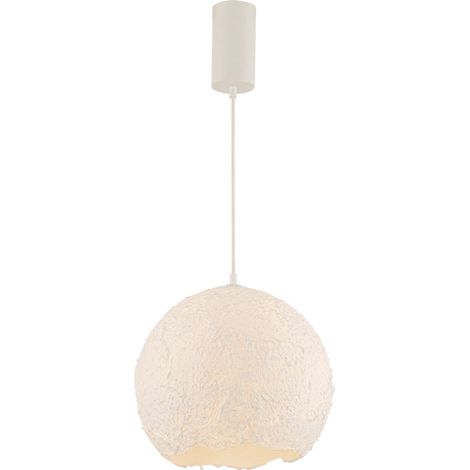 Suspension Luminaire en Papier D300 Pour Ampoule LED E27 Blanc ZAMBELIS 25172 - Blanc chaud - 3000K
