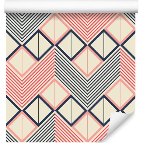 Carta da parati con motivo geometrico retrò per soggiorno e camera da letto, 50x1000 cm. (1/5)