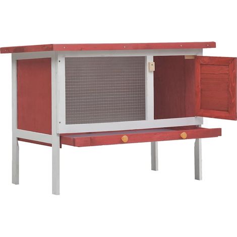 vidaXL Außenkäfig 1 Ebene Rot Holz