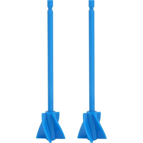 2pcs Mélangeur Peinture Plastique, Mélangeur Époxy Réutilisable Palettes de Perceuse à Palettes pour Mélangeur de Résine pour Perçage de Peinture Époxy Mélange d'Époxyde Bleu (1/5)