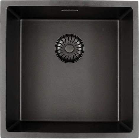 CARESSI Einbaubecken CAGRPP40BK-ON Granit Color Line Schwarz (1/2)