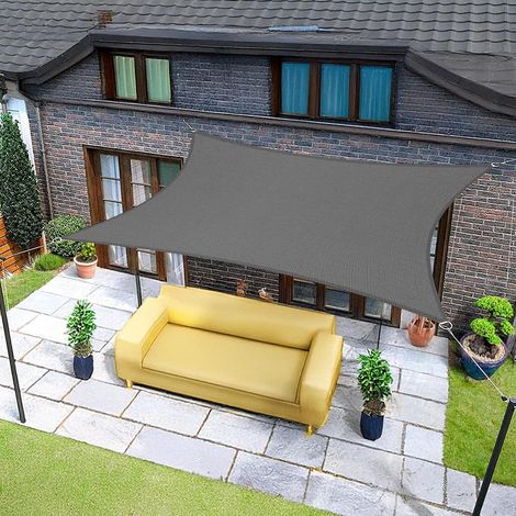 Telo ombreggiante 4x4m in voile di grafite rettangolare/quadrato, telo impermeabile con protezione UV al 95%, per esterni, giardino e terrazza (1/5)