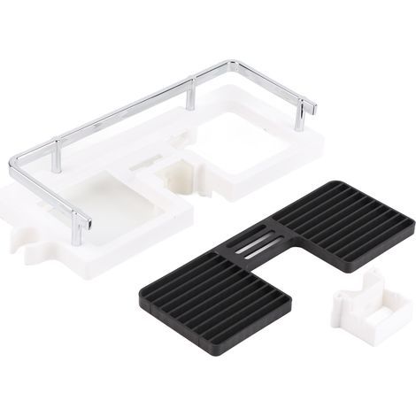ABS Shower Organizer Shelf, Hollow Design Loop Bathroom Organizer, No Drilling Required, Durable Tray for Shampoo Gel (1/5)