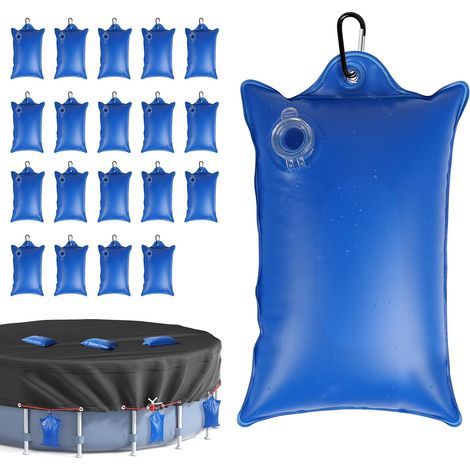 20 Pièces Sacs d'eau de Piscine PVC Carré 34x20cm (1/5)