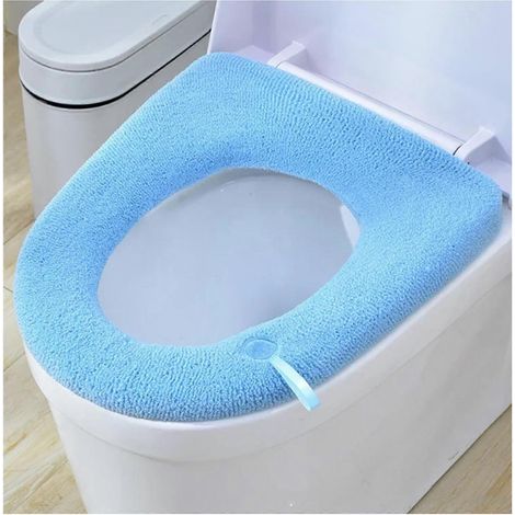 Coussin de siège de toilette universel, chaud et lavable, pour l'hiver, housse de bidet en maille douce (1/5)