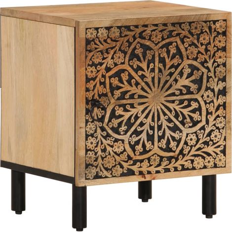 Table de chevet 40x33x46 Bois de manguier solide (1/5)